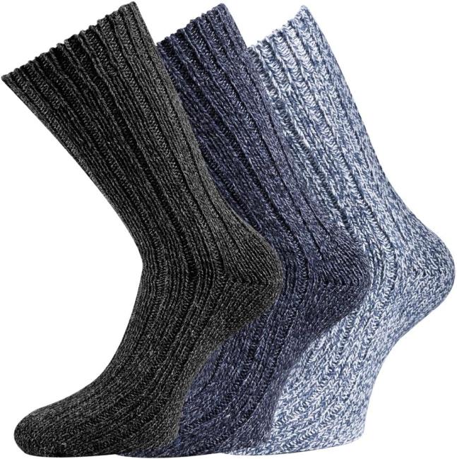 3 Paar TippTexx 24 superweiche Norwegersocken, farbig sortiert